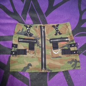 Tripp NYC Mini Skirt with Zipper and Buckle Details